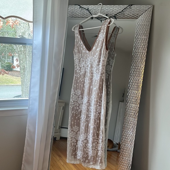 NEW White/Nude Sequin Dress - Picture 3 of 4